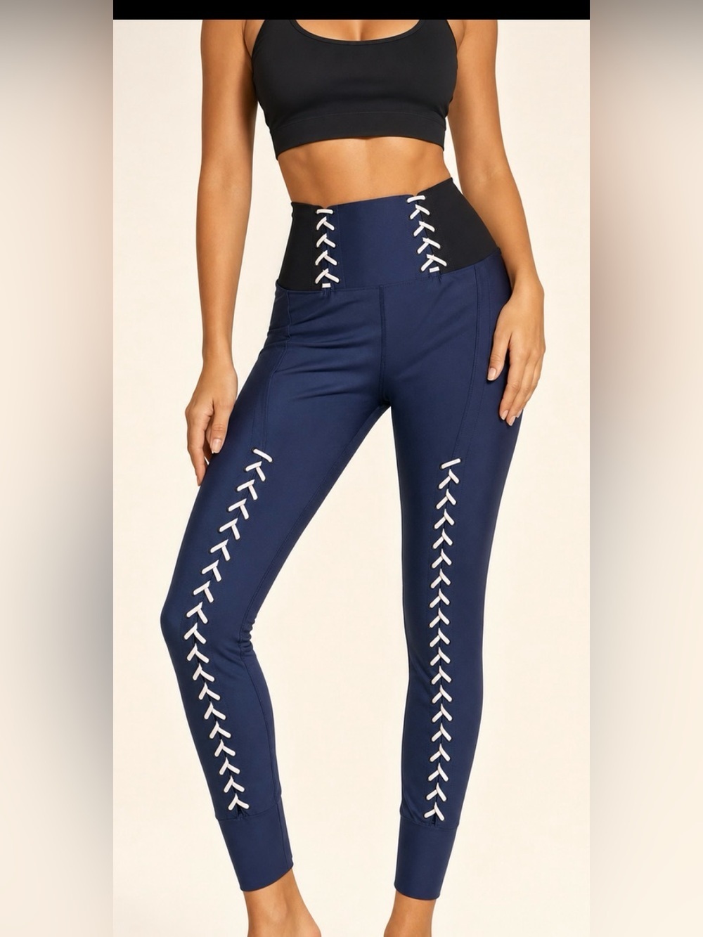 Jonathan Simkhai Carbon38 Corset Lace-Up Leggings S